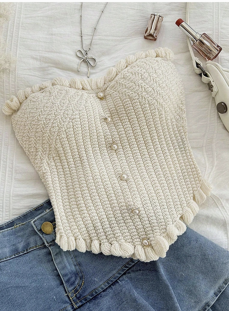 Sweetheart Knitted Tube Top